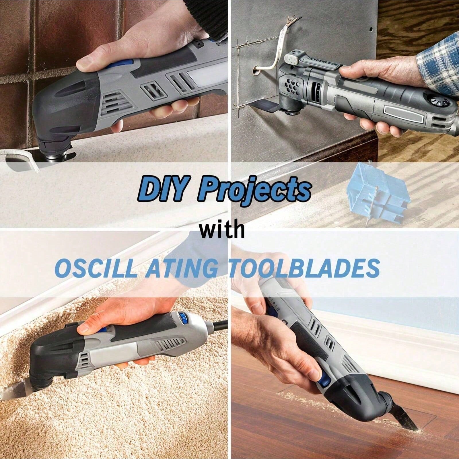 18pcs Titanium Oscillating Tool Blades, Multi-Functional Oscillating Saw Blade Set Suitable For Cutting Wood, Metal, Nails, Plastic