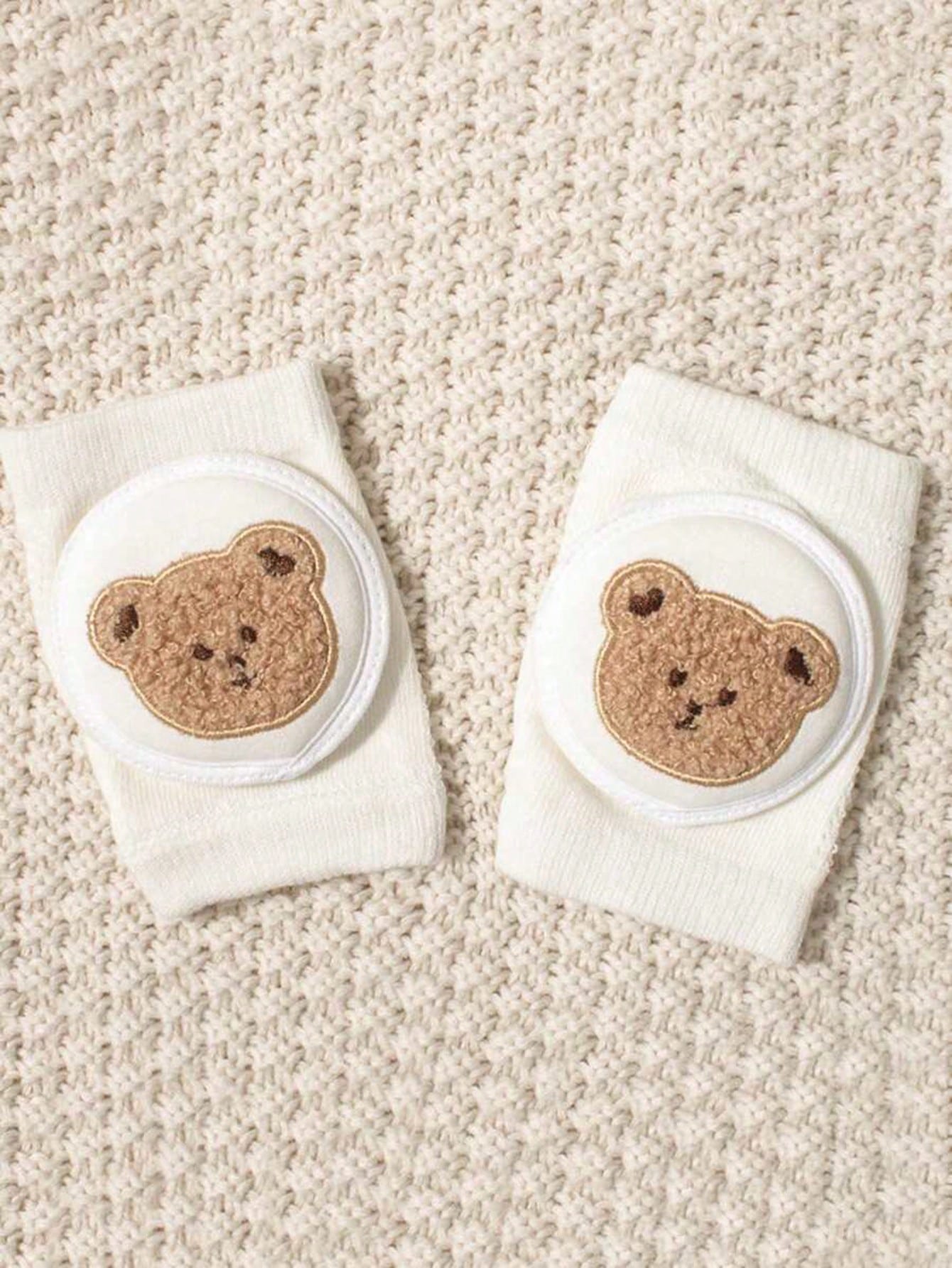 1pair Baby Crawling Knee Pads, With Embroidery Design, Anti-Slip Breathable Mesh Material, Suitable For 0-3 Years Old Infants For Crawling, Learning To Walk, Outdoor/Indoor Activities, And Slip Resist