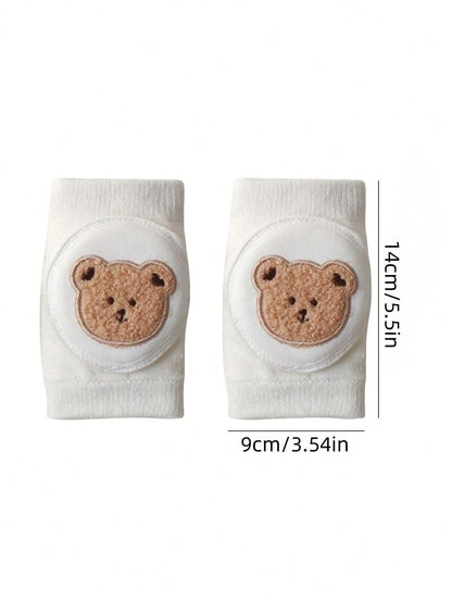 1pair Baby Crawling Knee Pads, With Embroidery Design, Anti-Slip Breathable Mesh Material, Suitable For 0-3 Years Old Infants For Crawling, Learning To Walk, Outdoor/Indoor Activities, And Slip Resist