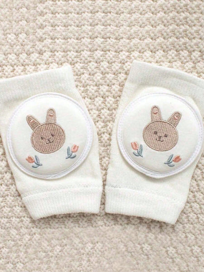1pair Baby Crawling Knee Pads, With Embroidery Design, Anti-Slip Breathable Mesh Material, Suitable For 0-3 Years Old Infants For Crawling, Learning To Walk, Outdoor/Indoor Activities, And Slip Resist