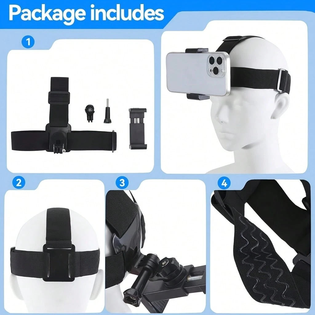 1pc/1set Action Camera Mount For Outdoor Cycling And Running, Stable Mount For Video Recording, Portable Motorcycle Riding Mount For Driving Recording