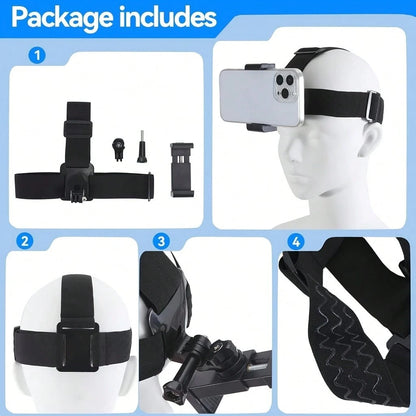 1pc/1set Action Camera Mount For Outdoor Cycling And Running, Stable Mount For Video Recording, Portable Motorcycle Riding Mount For Driving Recording