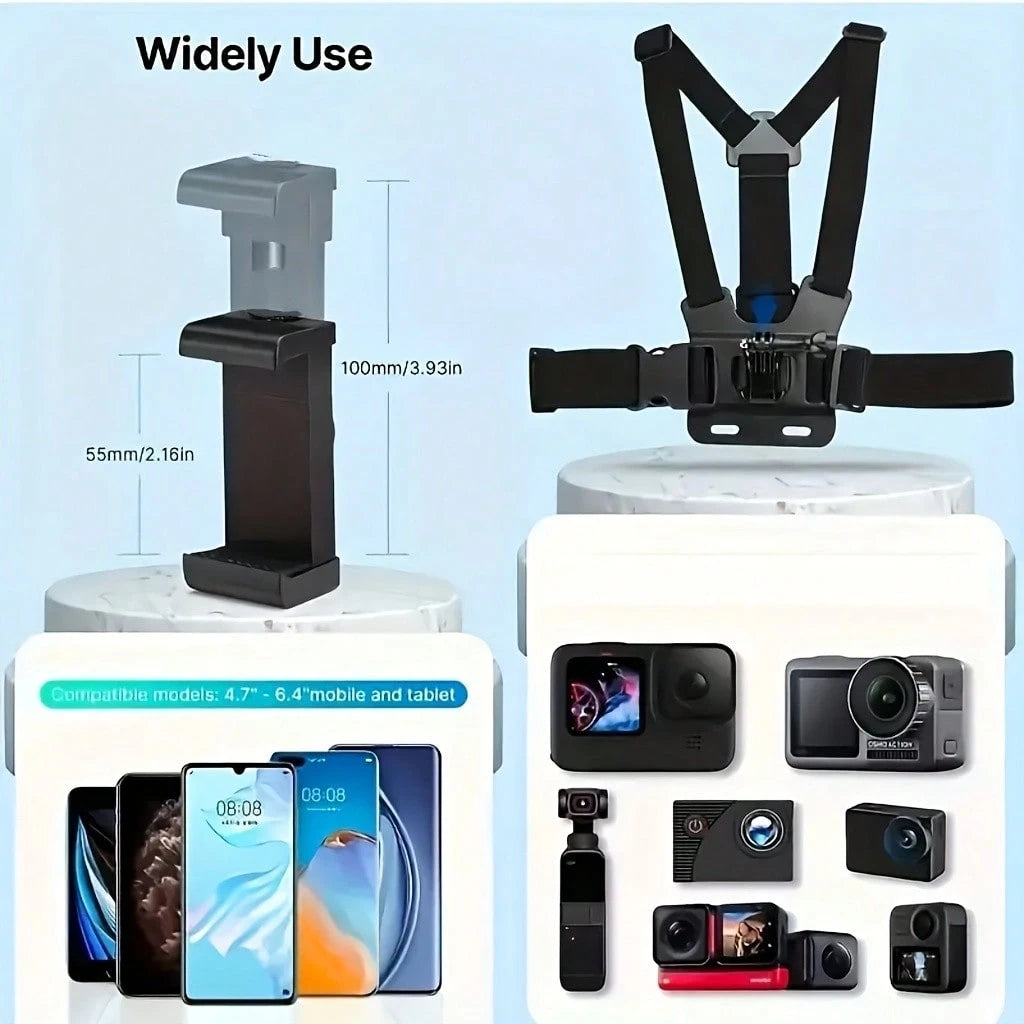 1pc/1set Action Camera Mount For Outdoor Cycling And Running, Stable Mount For Video Recording, Portable Motorcycle Riding Mount For Driving Recording