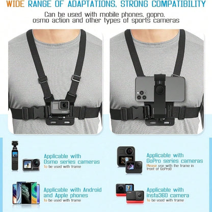 1pc/1set Action Camera Mount For Outdoor Cycling And Running, Stable Mount For Video Recording, Portable Motorcycle Riding Mount For Driving Recording