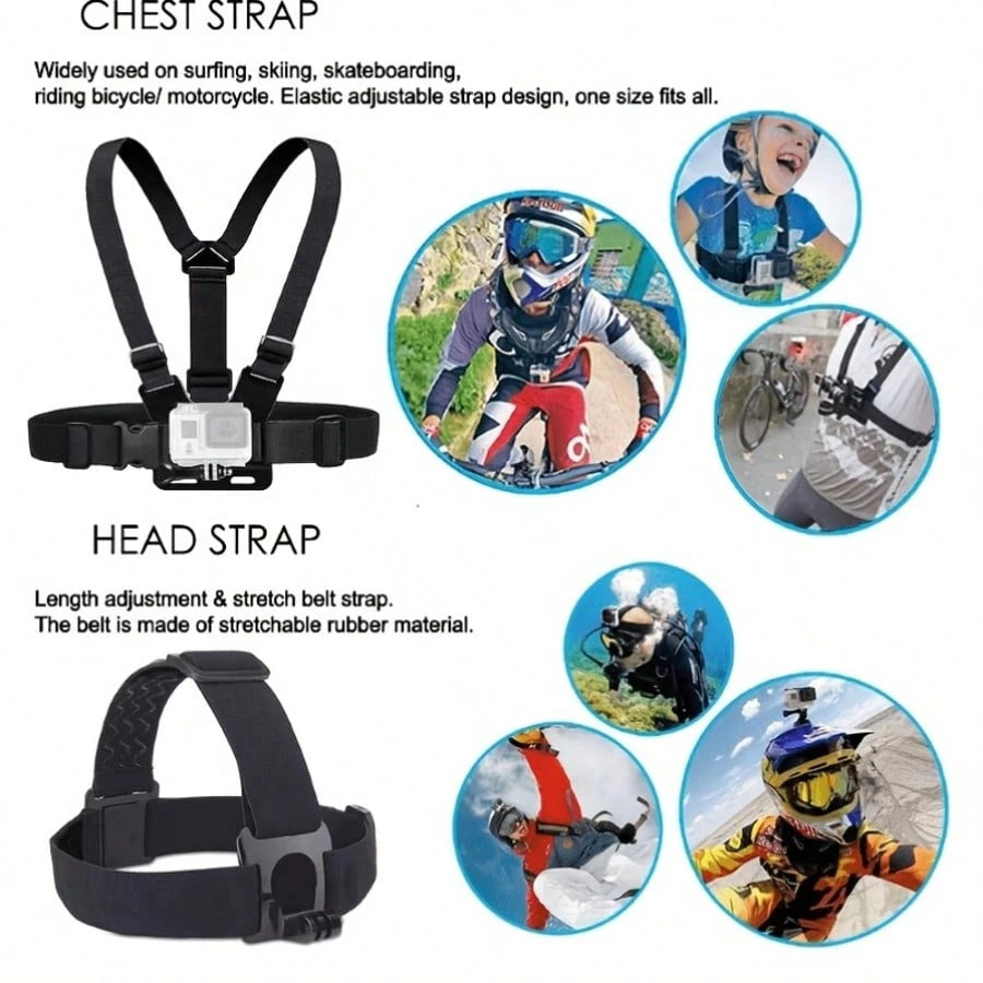 1pc/1set Action Camera Mount For Outdoor Cycling And Running, Stable Mount For Video Recording, Portable Motorcycle Riding Mount For Driving Recording