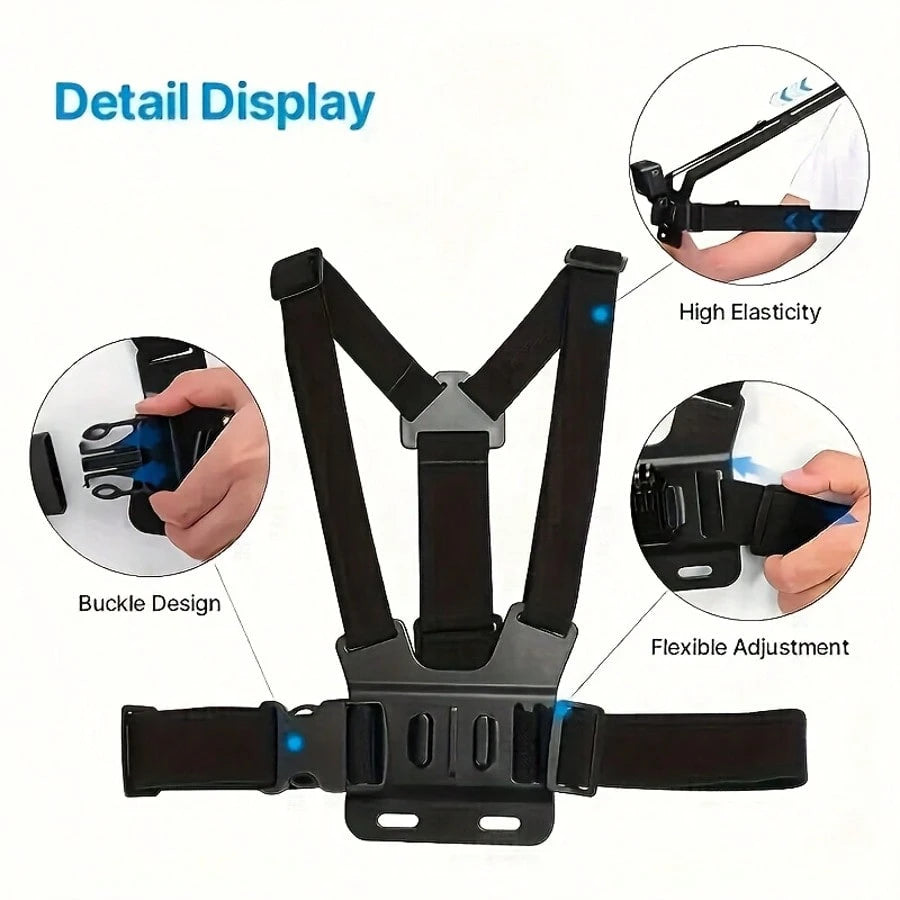 1pc/1set Action Camera Mount For Outdoor Cycling And Running, Stable Mount For Video Recording, Portable Motorcycle Riding Mount For Driving Recording