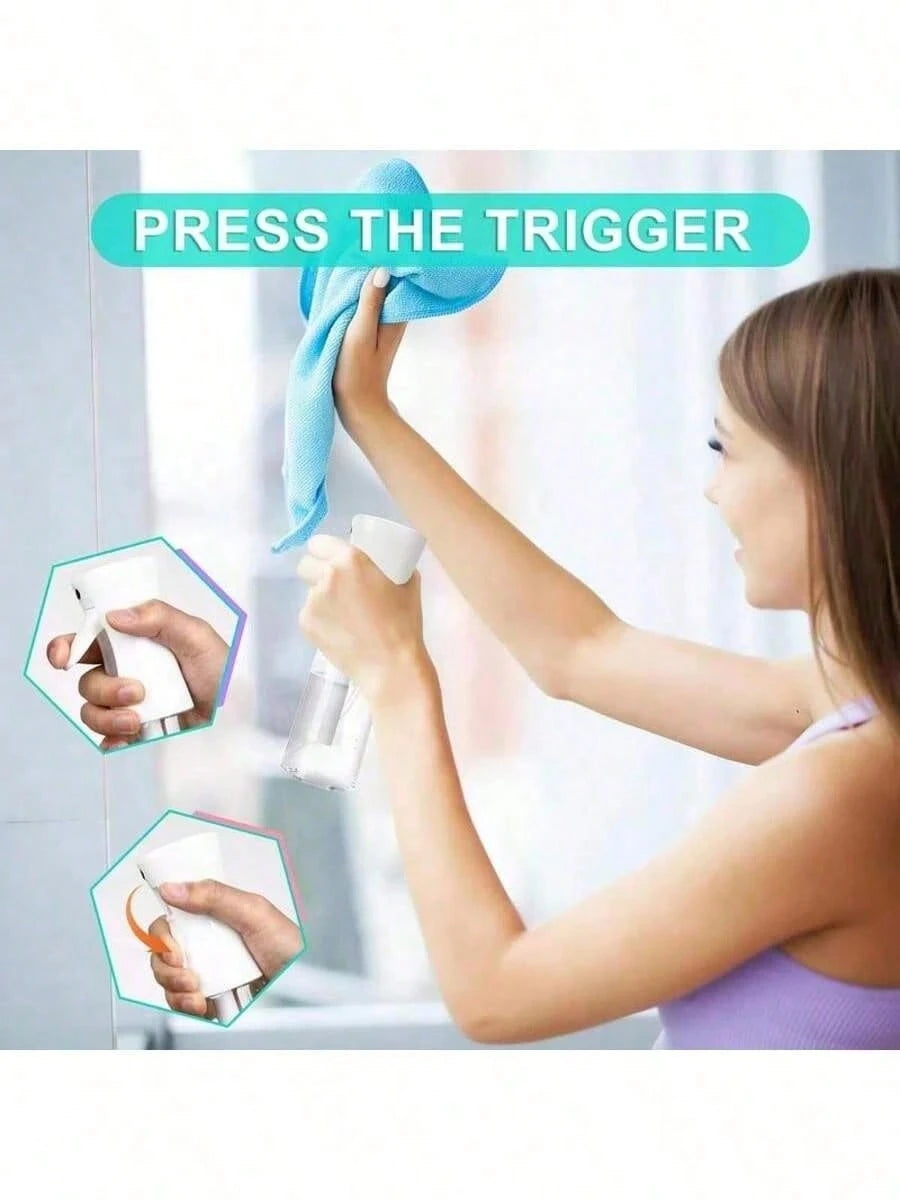 1pc 2026 New Continuous Fine Mist Spray Bottle, Multi-Purpose Handheld Sprayer For Hair, Facial Toner, Alcohol, Plants, Home Cleaning, Portable Liquid Container, Bathroom Daily Care, Summer Holiday Tr