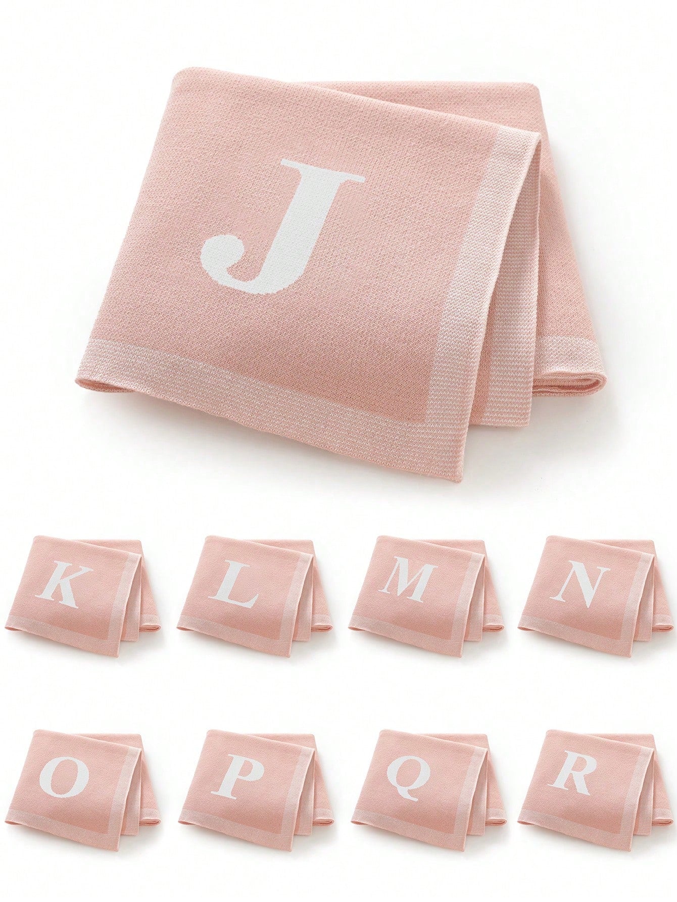 1pc 26 Letter Knitted Baby Blanket, Personalized Soft Infant Throw Blanket For All Seasons