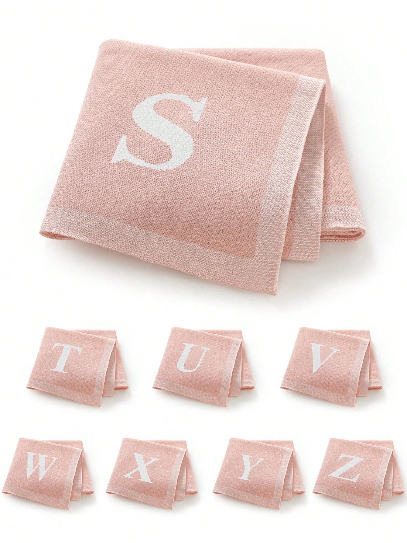 1pc 26 Letter Knitted Baby Blanket, Personalized Soft Infant Throw Blanket For All Seasons