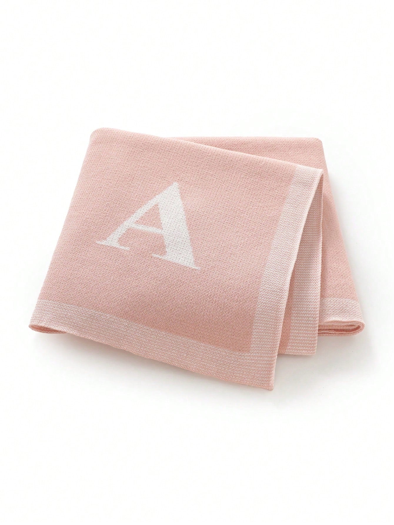 1pc 26 Letter Knitted Baby Blanket, Personalized Soft Infant Throw Blanket For All Seasons