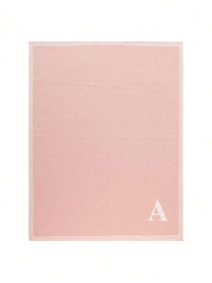 1pc 26 Letter Knitted Baby Blanket, Personalized Soft Infant Throw Blanket For All Seasons