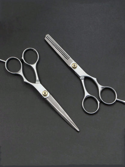 1pc/2pcs Black & Gold Hair Cutting Scissors- Bangs Trimmer, Thinning Shears, Hairdressing Salon & Home Hair Care Tools,Slick Back Brush,Barber Accessories,Hair Dryer,Hair,Barber,Hair Tools,Hair Produ