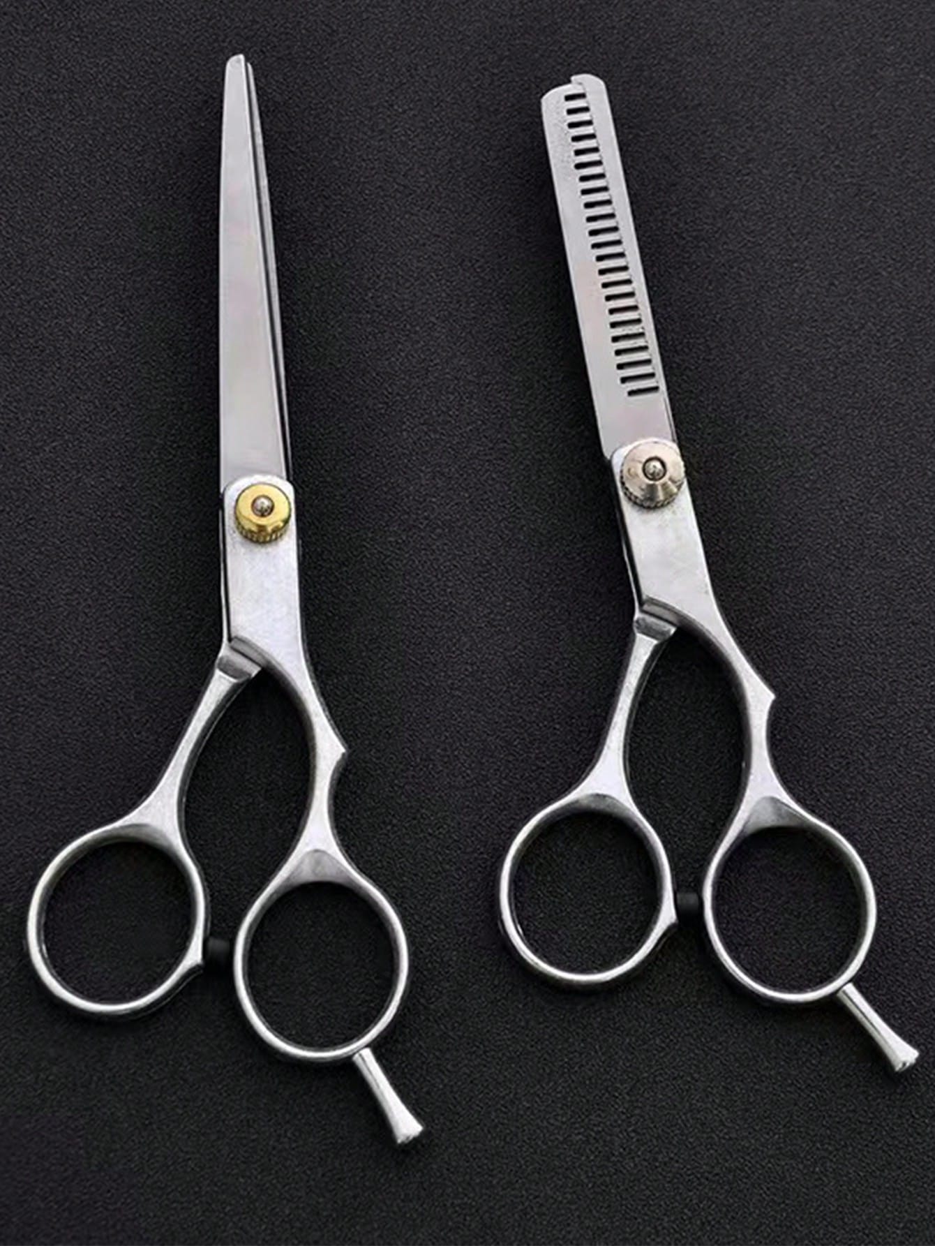 1pc/2pcs Black & Gold Hair Cutting Scissors- Bangs Trimmer, Thinning Shears, Hairdressing Salon & Home Hair Care Tools,Slick Back Brush,Barber Accessories,Hair Dryer,Hair,Barber,Hair Tools,Hair Produ