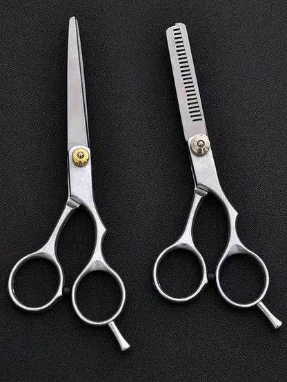 1pc/2pcs Black & Gold Hair Cutting Scissors- Bangs Trimmer, Thinning Shears, Hairdressing Salon & Home Hair Care Tools,Slick Back Brush,Barber Accessories,Hair Dryer,Hair,Barber,Hair Tools,Hair Produ