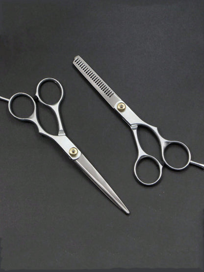 1pc/2pcs Black & Gold Hair Cutting Scissors- Bangs Trimmer, Thinning Shears, Hairdressing Salon & Home Hair Care Tools,Slick Back Brush,Barber Accessories,Hair Dryer,Hair,Barber,Hair Tools,Hair Produ