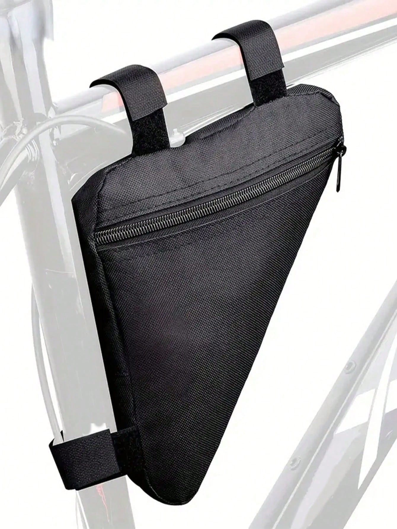 1pc/2pcs Quick-Release Bicycle Tripod Bag- Made Of Durable Oxford Fabric, Featuring Adjustable Straps & Secure Zipper Closure, Stylish Black Riding Storage Bag, Convenient For Bicycle Access And Outd