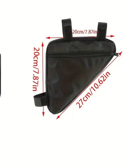 1pc/2pcs Quick-Release Bicycle Tripod Bag- Made Of Durable Oxford Fabric, Featuring Adjustable Straps & Secure Zipper Closure, Stylish Black Riding Storage Bag, Convenient For Bicycle Access And Outd