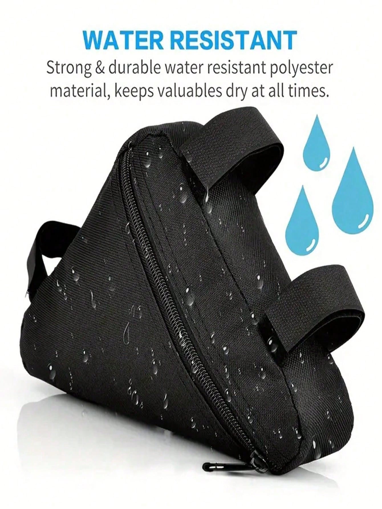 1pc/2pcs Quick-Release Bicycle Tripod Bag- Made Of Durable Oxford Fabric, Featuring Adjustable Straps & Secure Zipper Closure, Stylish Black Riding Storage Bag, Convenient For Bicycle Access And Outd
