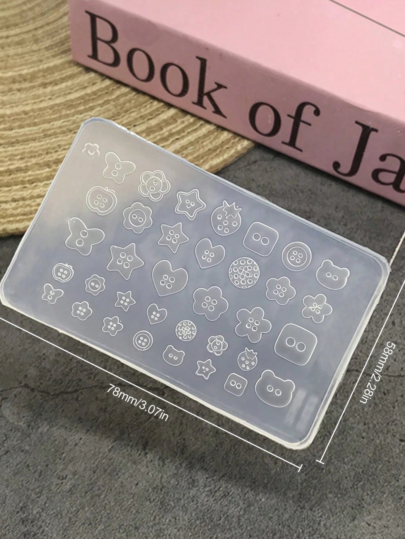1pc 3D Button Nail Art Mold Silicone Tool Asymmetrical Shape Button Decor Nail Art Jewelry Resin Mold Nail Art Supplies