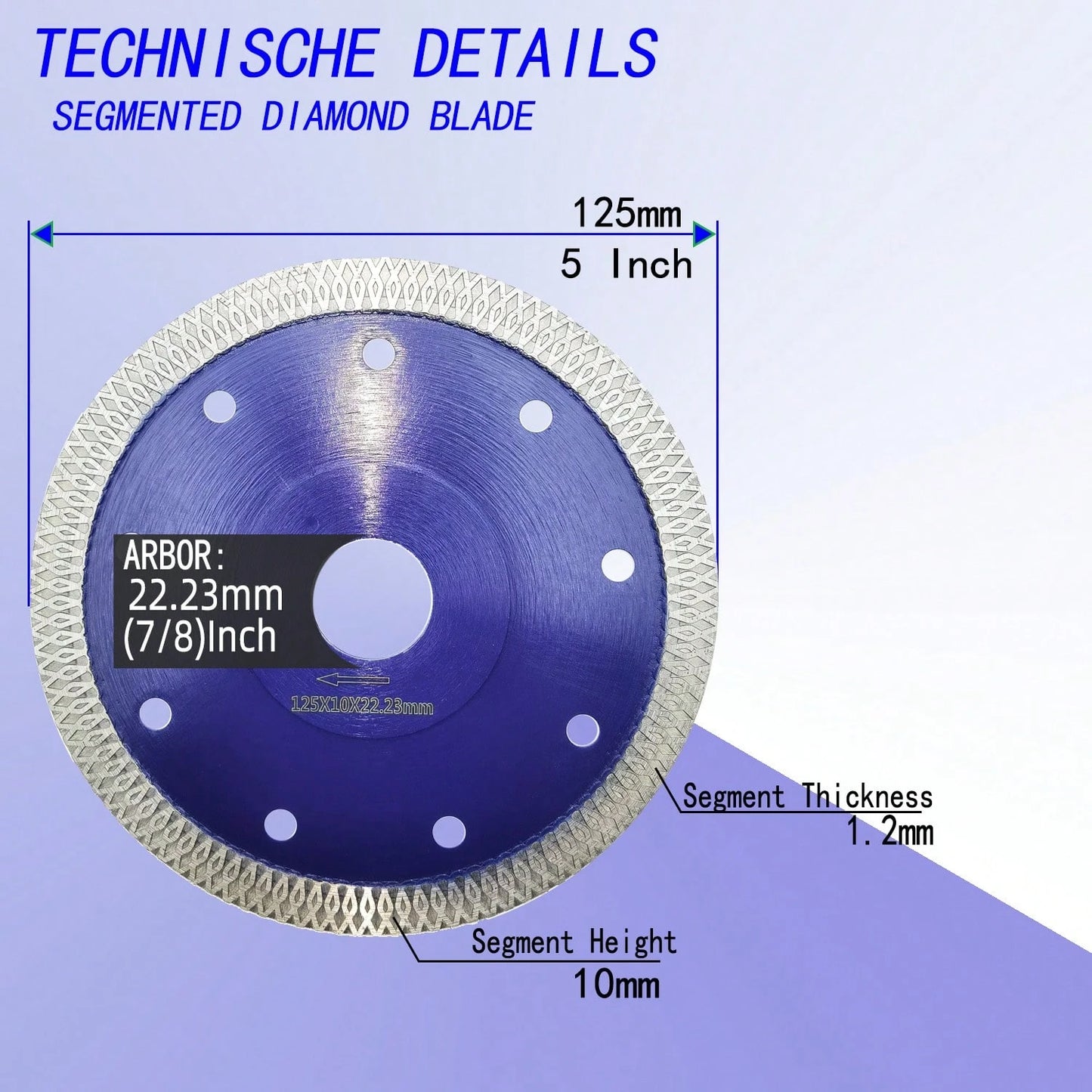 1pc 4.5"/5" Ultra-Thin Diamond Cutting Disc, Unbreakable For Ceramic Cutting, Suitable For Cutting Tiles, Ceramics, Granite, Marble