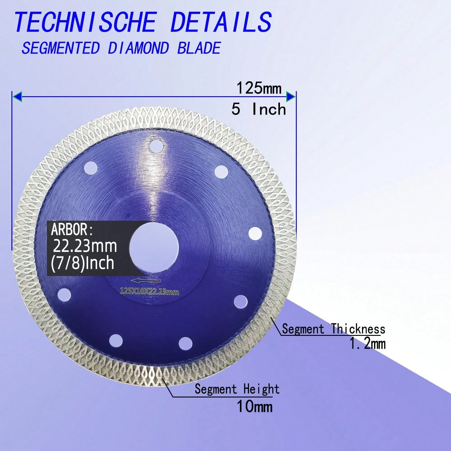 1pc 4.5"/5" Ultra-Thin Diamond Cutting Disc, Unbreakable For Ceramic Cutting, Suitable For Cutting Tiles, Ceramics, Granite, Marble