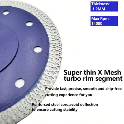 1pc 4.5"/5" Ultra-Thin Diamond Cutting Disc, Unbreakable For Ceramic Cutting, Suitable For Cutting Tiles, Ceramics, Granite, Marble