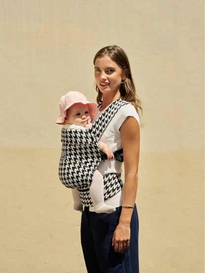 1Pc 40*40*30cm Houndstooth Cotton Baby Carrier, 2 Ways Face In & Face Out Infant Sling Carrier With Adjustable X Padded Shoulder Straps