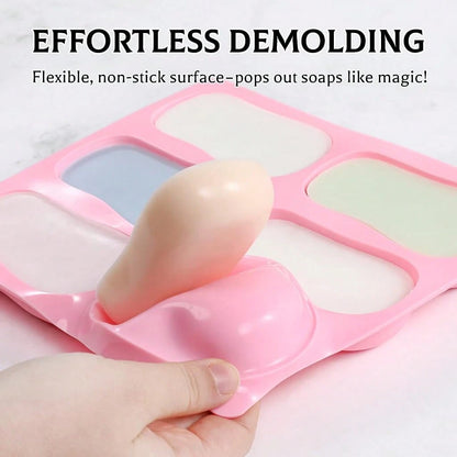 1pc 6-Cavity Silicone Soap Mold, DIY Handmade Bath Bomb Silicone Mold, Handmade Soap Making Supplies, Easy Unmold Handmade Soap Making Tool