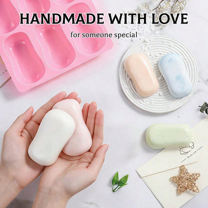 1pc 6-Cavity Silicone Soap Mold, DIY Handmade Bath Bomb Silicone Mold, Handmade Soap Making Supplies, Easy Unmold Handmade Soap Making Tool