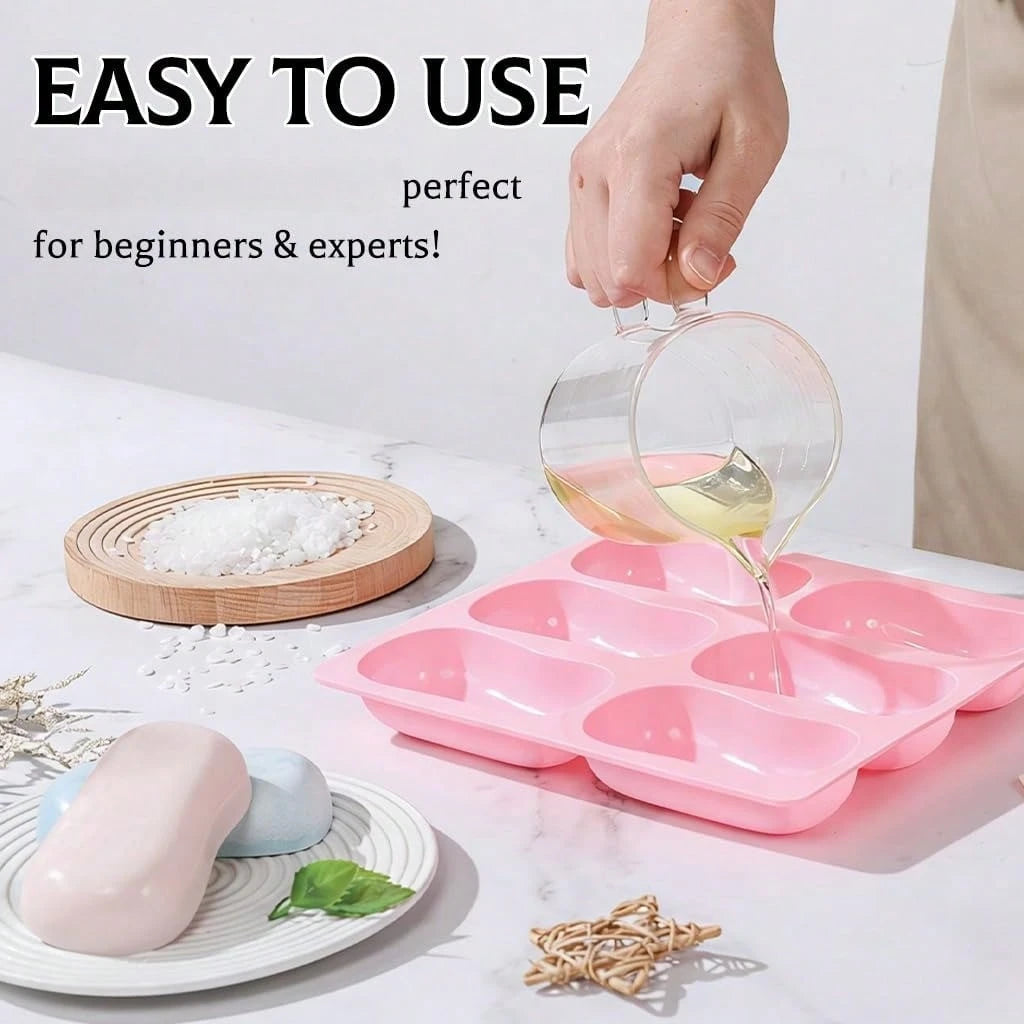 1pc 6-Cavity Silicone Soap Mold, DIY Handmade Bath Bomb Silicone Mold, Handmade Soap Making Supplies, Easy Unmold Handmade Soap Making Tool