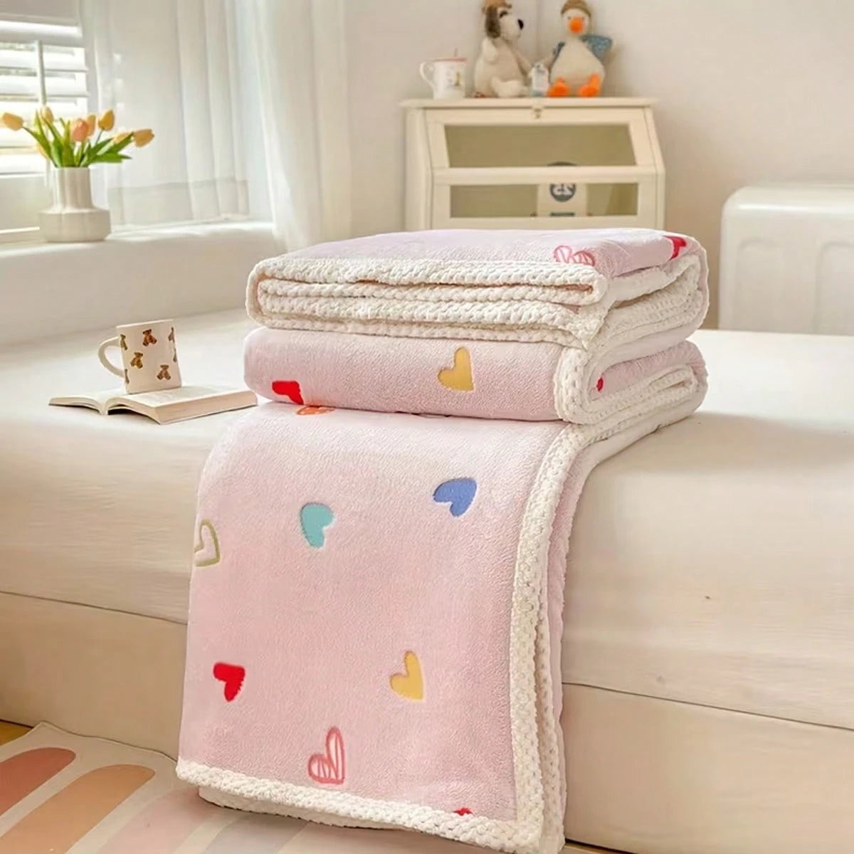 1pc 70x100cm Baby Blanket, Cute Cartoon Pattern, Suitable For All Seasons, Soft & Comfortable, Newborn Gift, Essential For Baby Room