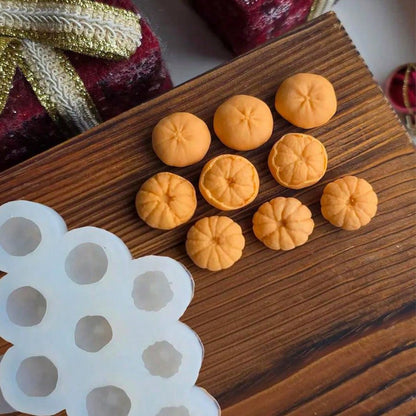 1pc 9-Cavity 3D Mini Orange Silicone Candle Mold- Realistic Peeled Citrus Shape Casting Mold, Suitable For DIY Aromatherapy Candles, Soap, Epoxy Resin, Plaster Diffuser Stone And New Year, Christmas