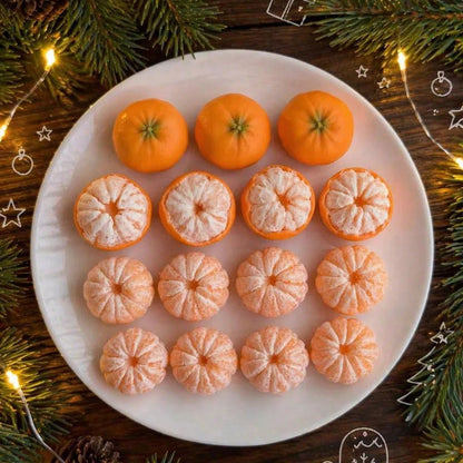 1pc 9-Cavity 3D Mini Orange Silicone Candle Mold- Realistic Peeled Citrus Shape Casting Mold, Suitable For DIY Aromatherapy Candles, Soap, Epoxy Resin, Plaster Diffuser Stone And New Year, Christmas