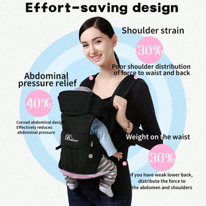 1pc Adjustable & Breathable Baby Carrier, Black, Suitable For Daily Use And Travel
