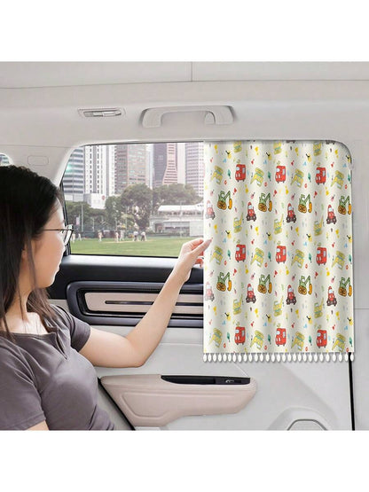 1pc Adjustable Car Sunshade Curtain- Children's Privacy Window Curtain, UV Protection, Heat Insulation, Suction Cup Sunshade For Vehicles, Ensures Baby's Comfortable Sleep