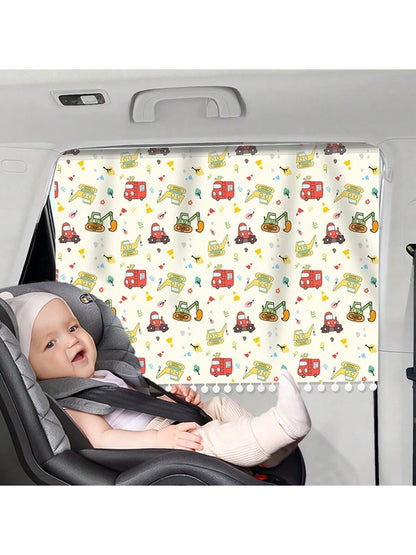 1pc Adjustable Car Sunshade Curtain- Children's Privacy Window Curtain, UV Protection, Heat Insulation, Suction Cup Sunshade For Vehicles, Ensures Baby's Comfortable Sleep