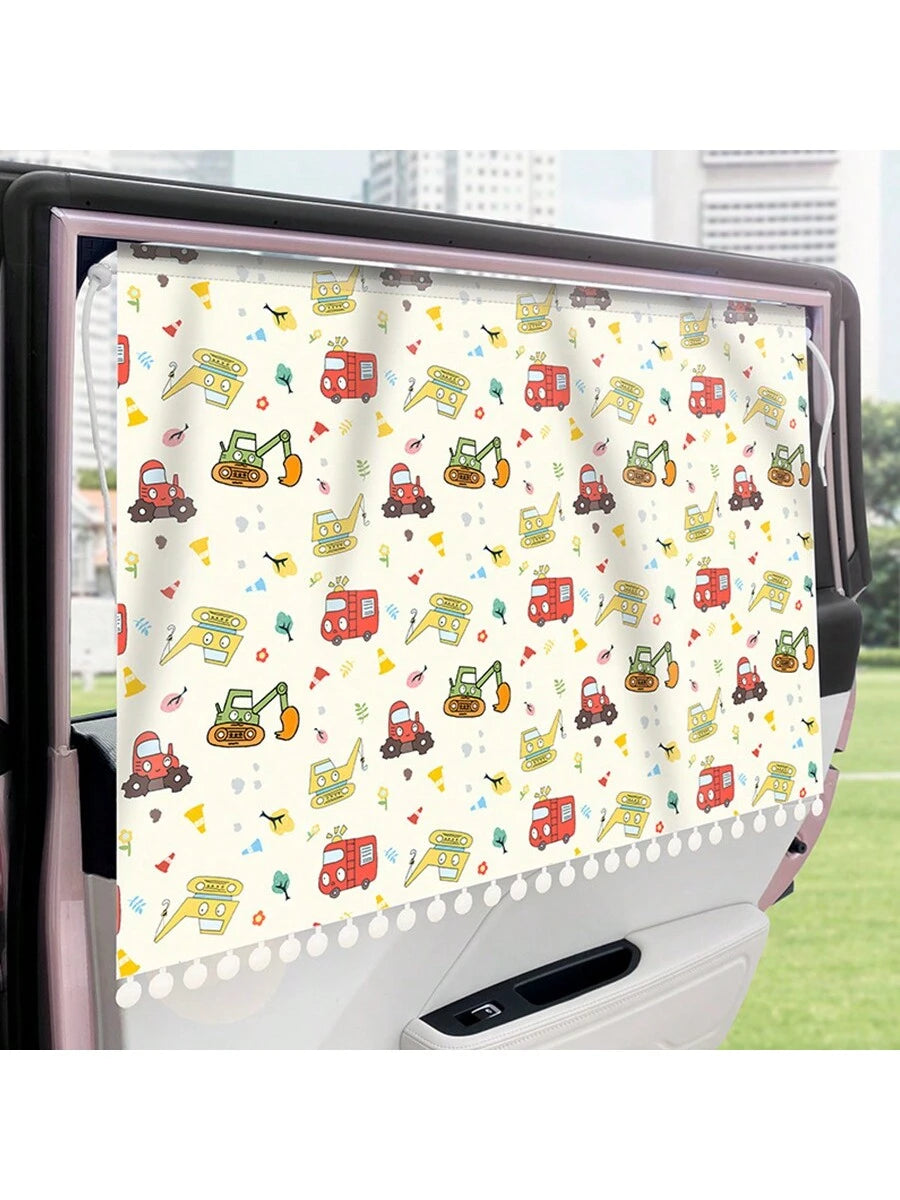 1pc Adjustable Car Sunshade Curtain- Children's Privacy Window Curtain, UV Protection, Heat Insulation, Suction Cup Sunshade For Vehicles, Ensures Baby's Comfortable Sleep