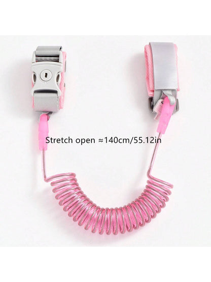 1pc Anti-Lost Tether Baby Wrist Link Chain Retractable Anti-Lost Rope Leash Bracelet With Key Lock, Upgraded Version