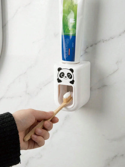 1pc Automatic Cartoon Toothpaste Squeezer Wall-Mounted Bathroom Accessories Waterproof Squeezer Toothbrush Holder Bathroom Tools