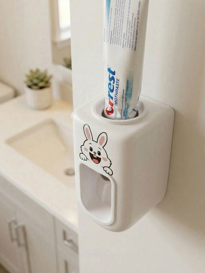 1pc Automatic Cartoon Toothpaste Squeezer Wall-Mounted Bathroom Accessories Waterproof Squeezer Toothbrush Holder Bathroom Tools