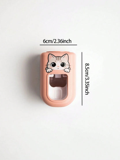 1pc Automatic Cartoon Toothpaste Squeezer Wall-Mounted Bathroom Accessories Waterproof Squeezer Toothbrush Holder Bathroom Tools