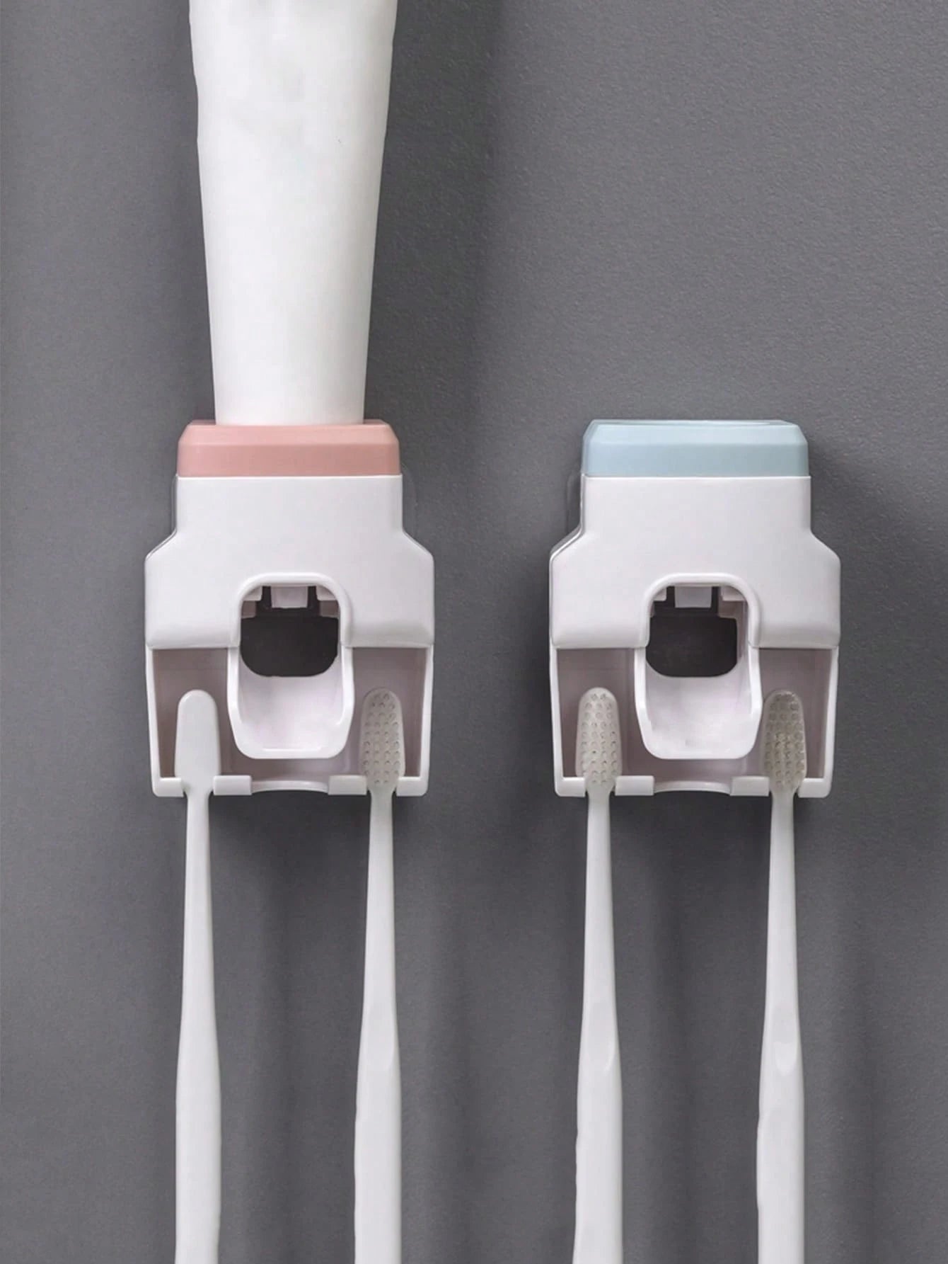 1pc Automatic Toothpaste Dispenser With Toothbrush Holder Wall Mount Bathroom & Kitchen Tool (Random Color) Home Bathroom Decor Fall Decor Back To School