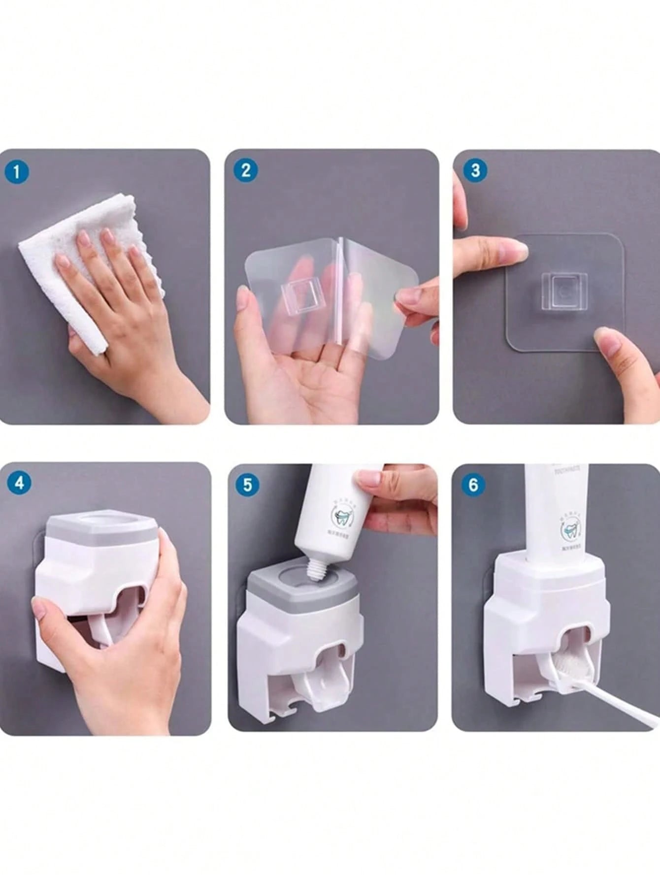 1pc Automatic Toothpaste Dispenser With Toothbrush Holder Wall Mount Bathroom & Kitchen Tool (Random Color) Home Bathroom Decor Fall Decor Back To School