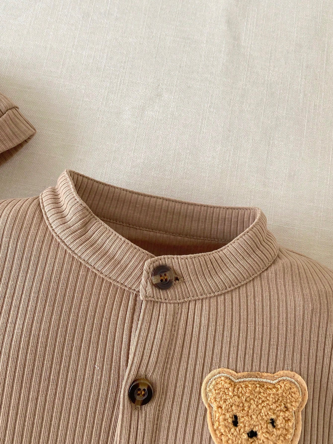 1pc Baby Boy Solid Color Romper, Soft Fleece, Cute Casual Style, Suitable For Autumn/Winter Outdoor Play/ Vacation/ Daily Wear