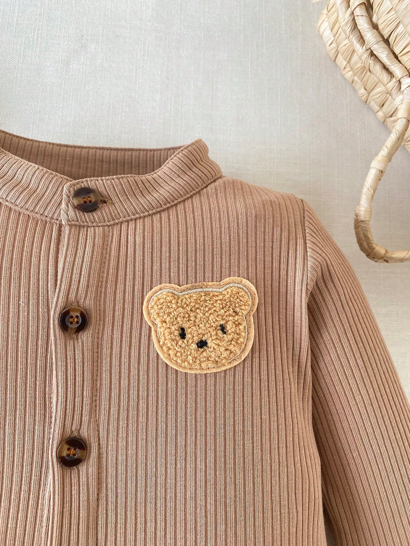 1pc Baby Boy Solid Color Romper, Soft Fleece, Cute Casual Style, Suitable For Autumn/Winter Outdoor Play/ Vacation/ Daily Wear