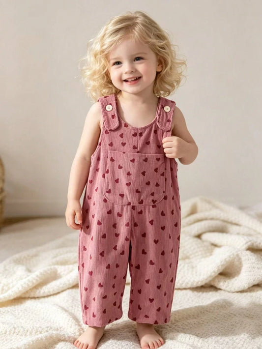 1pc Baby Corduroy Overalls Long Pants, Spring/Autumn