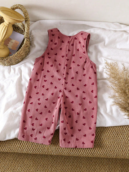 1pc Baby Corduroy Overalls Long Pants, Spring/Autumn