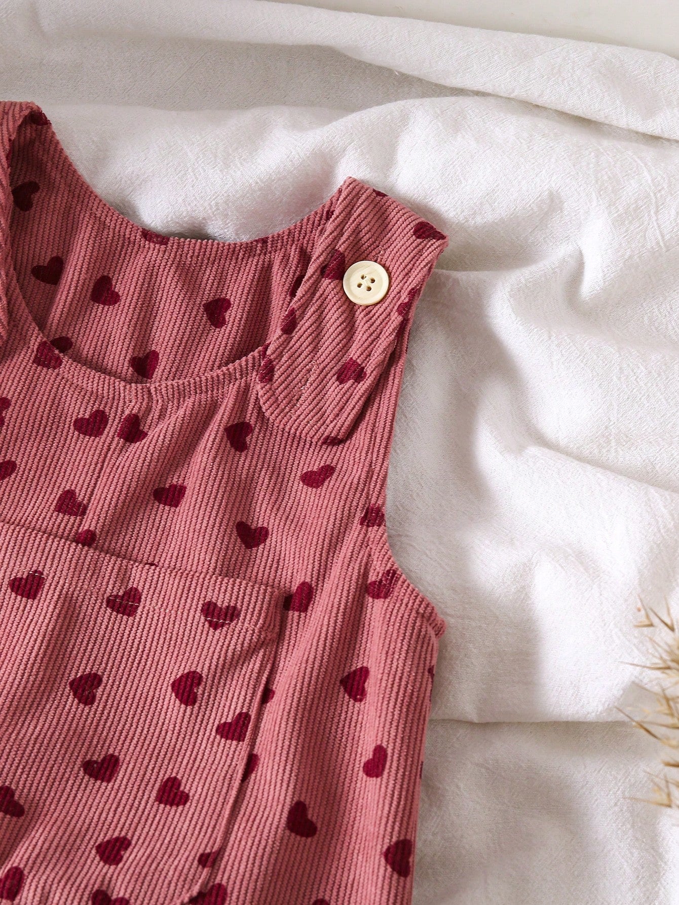 1pc Baby Corduroy Overalls Long Pants, Spring/Autumn