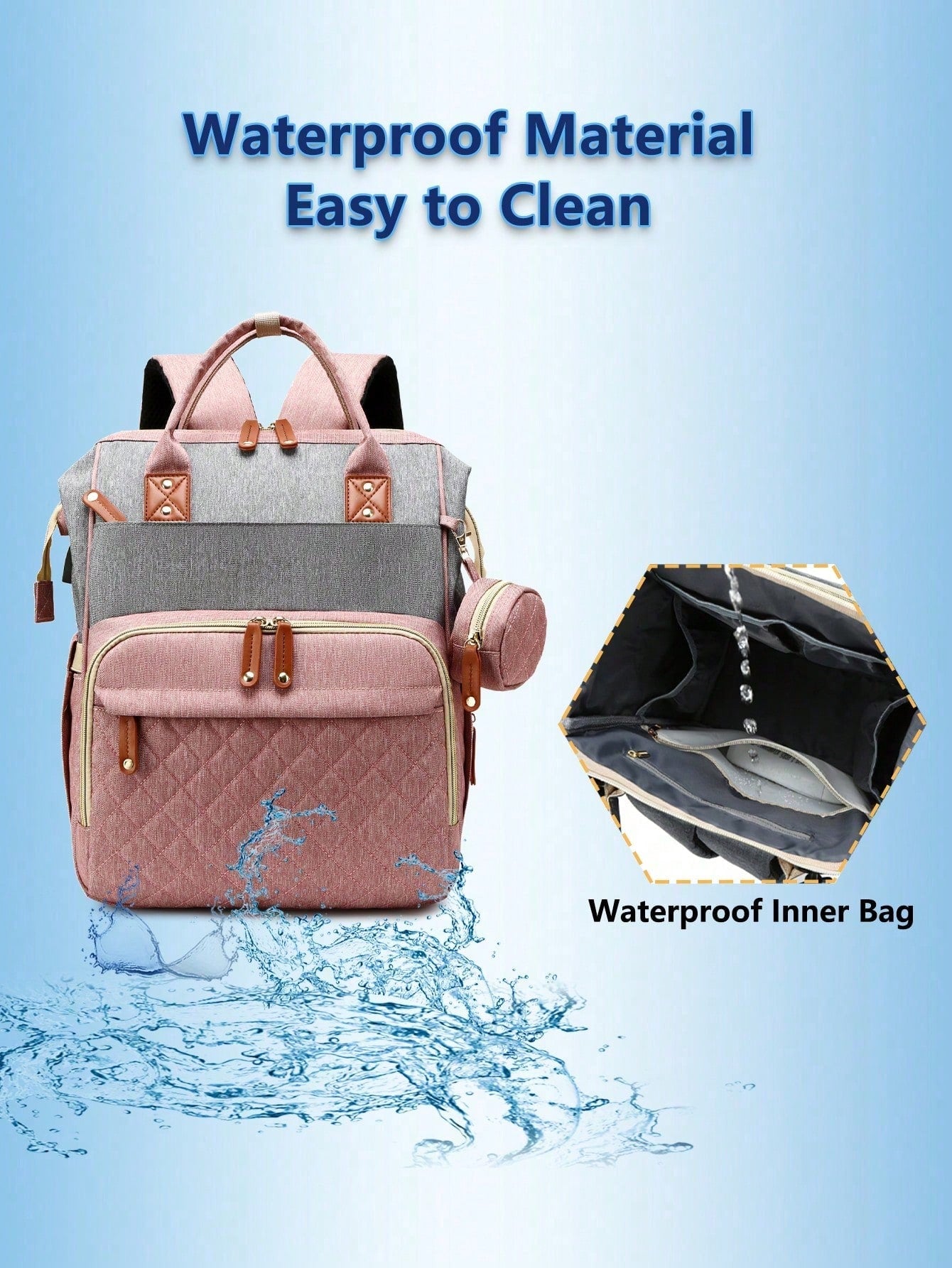 1pc Baby Diaper Bag Backpack With Changing Station, Multifunction Portable Waterproof Large Capacity Travel Baby Changing Bags, Baby Stuff Organizer, Baby Registry Search, Baby Diaper Bags For Boys &
