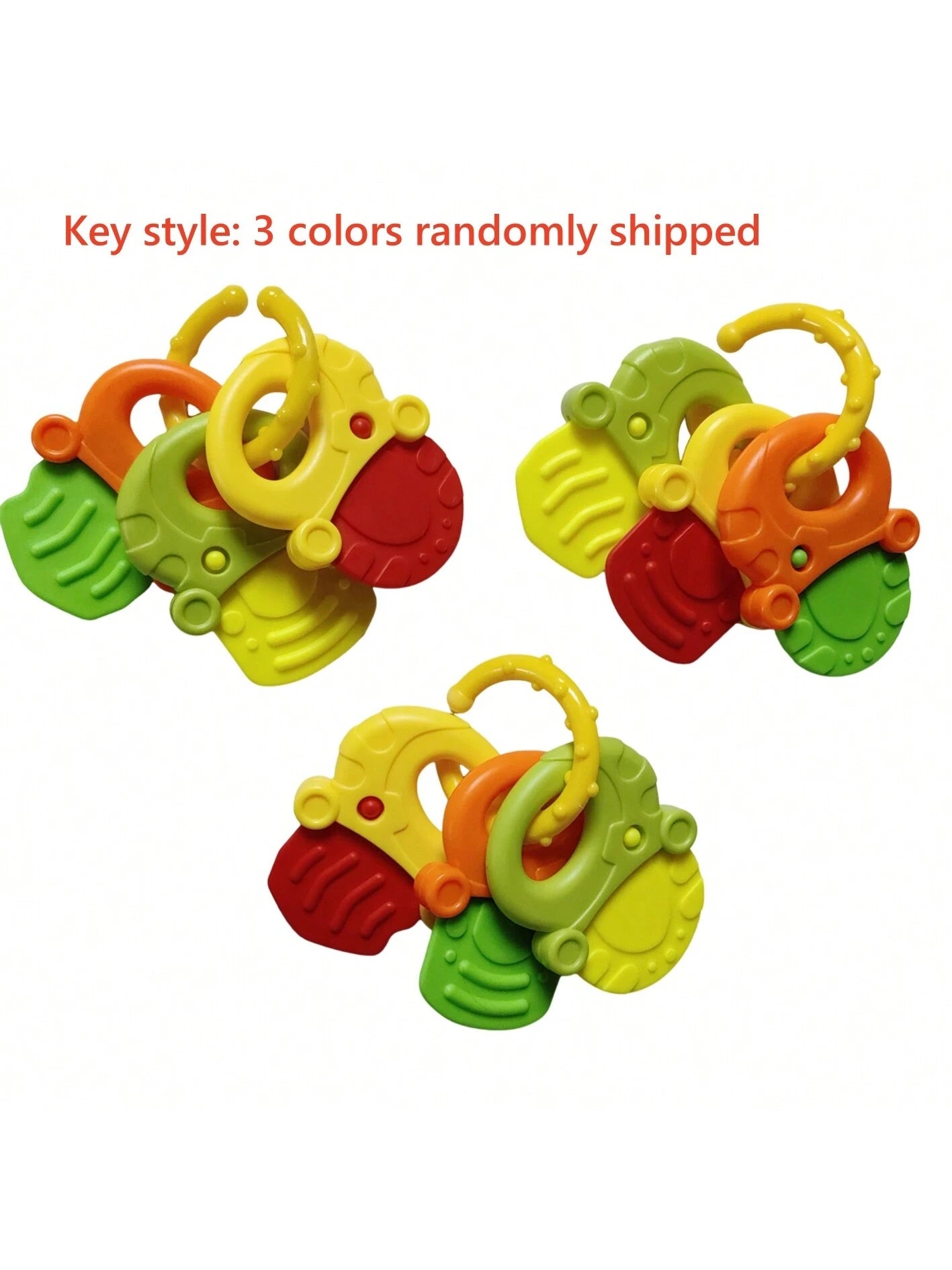 1pc Baby Teething Silicone Rattle Toy, Fruit Shaped, Suitable For Infants, Can Be Used For Teething And Fixing Teeth, With Rattle, Suitable As Easter Gift Or Baby Shower Gift. 3 Random Color Sets Per